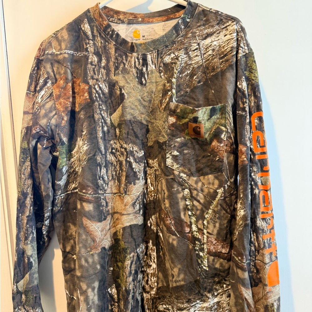 Carhartt Men's Woodland Camo Long Sleeve Tee